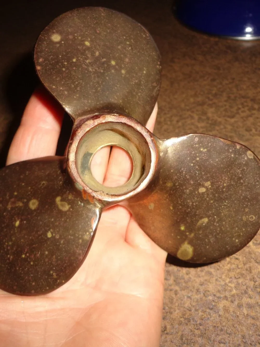 Vintage 3-Bladed Nibral Gold-Tone Boat Propeller 4.5
